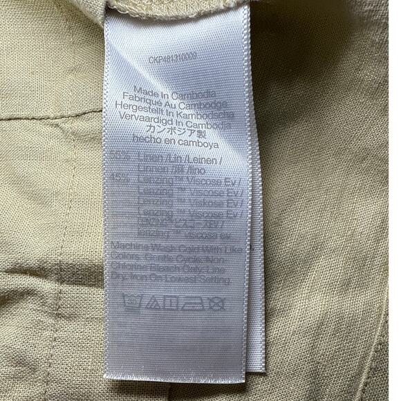 NWT Madewell tan button down linen single breasted tank top womens 10 coastal - Picture 3 of 7